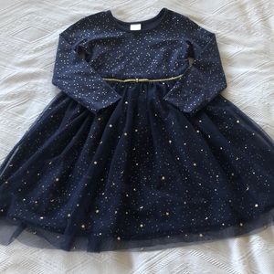 Adorable star/moon navy and gold dress